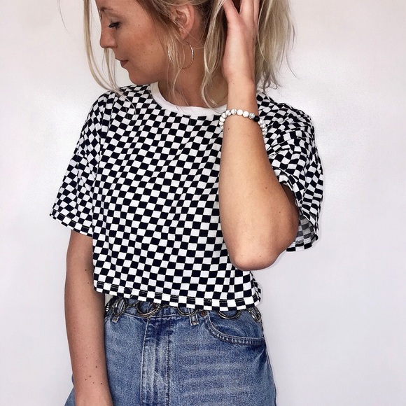 ❌SOLD❌ Forever 21 checker crop top - Picture 3 of 7
